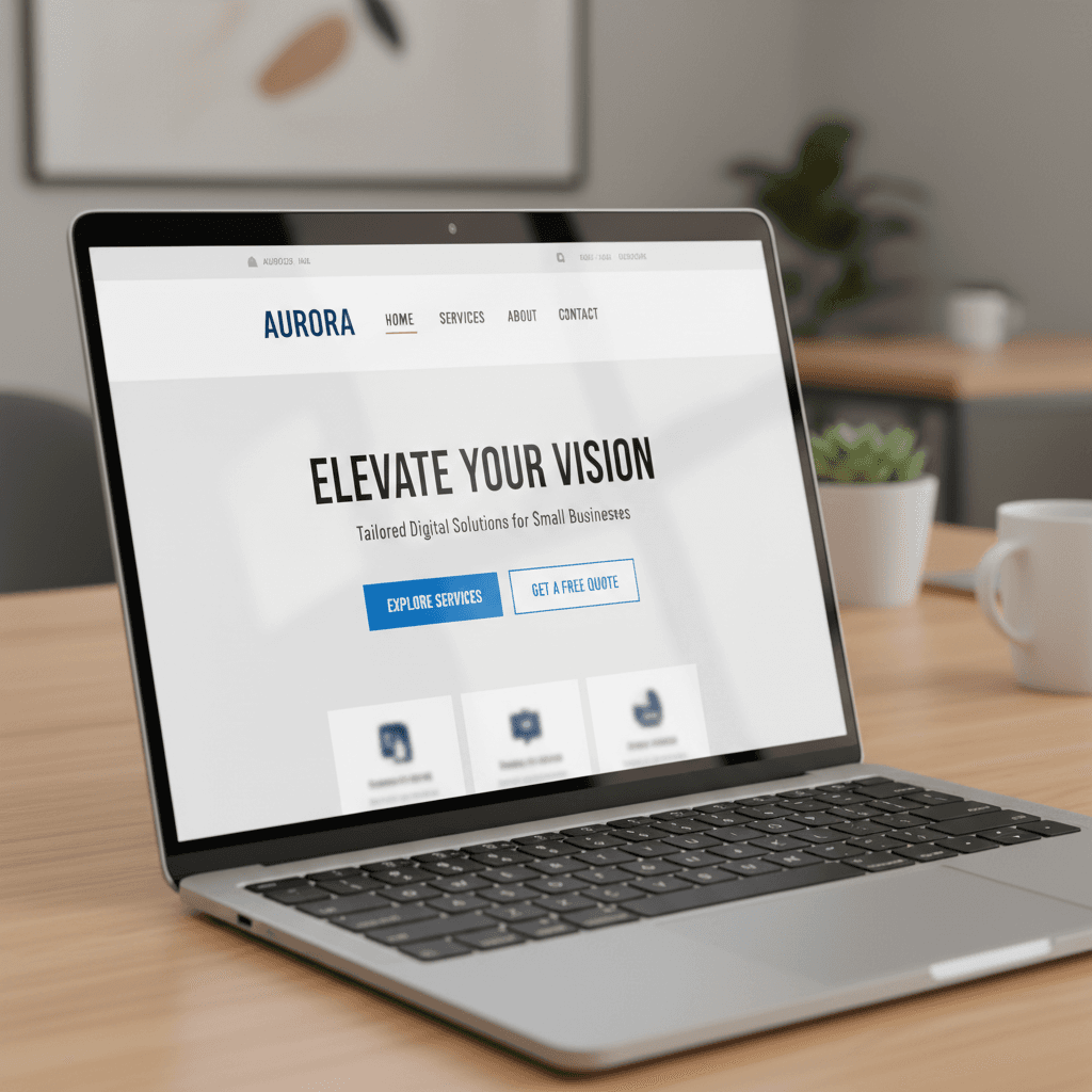 Professional website on laptop screen